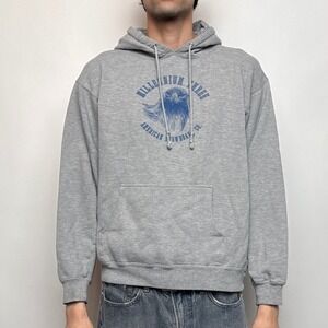 Rare Millennium Three American Snowboard Co Eagle Graphic Hoodie Gray Large